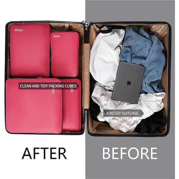 4  Pack Compression Packing Cubes Travel Accessories Expandable  Organizers - Picture 6 of 6